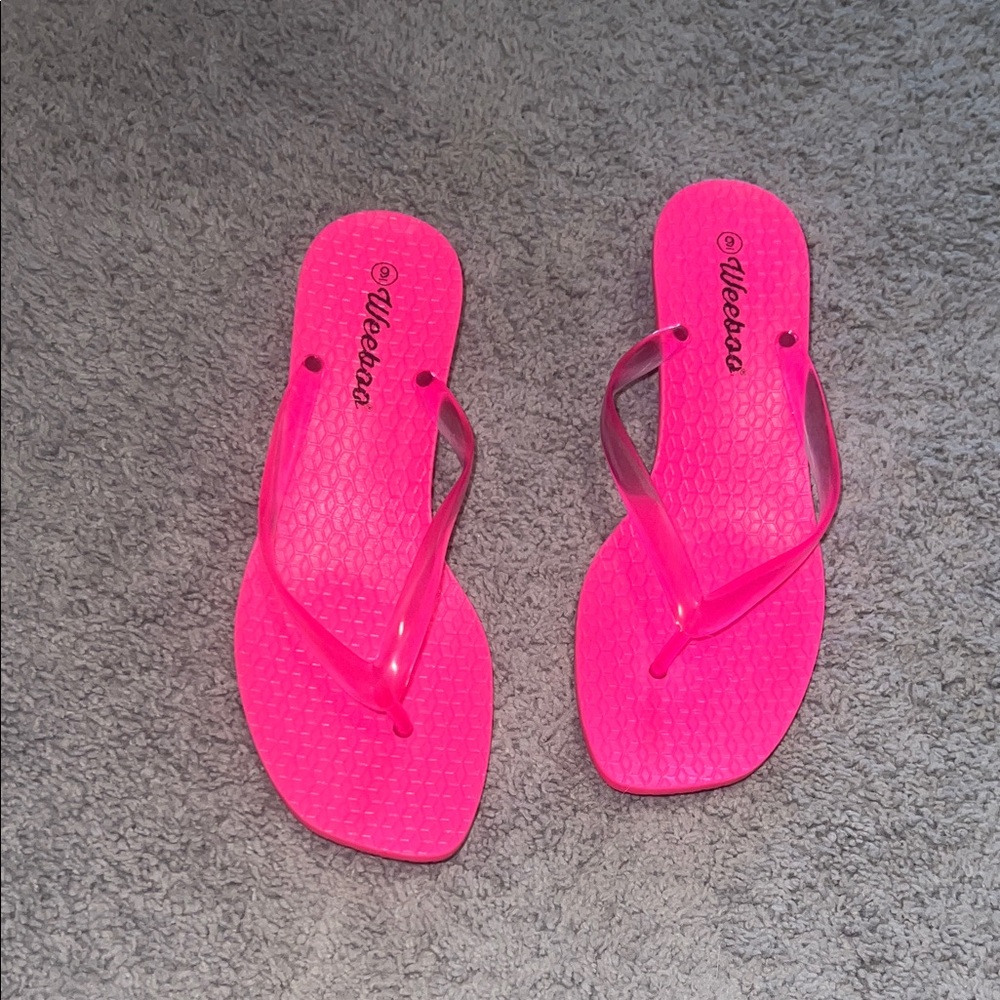 Women's Bright Pink Flip Flop Sandals
